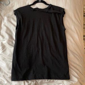 Helmut Lang black tee with arm detail